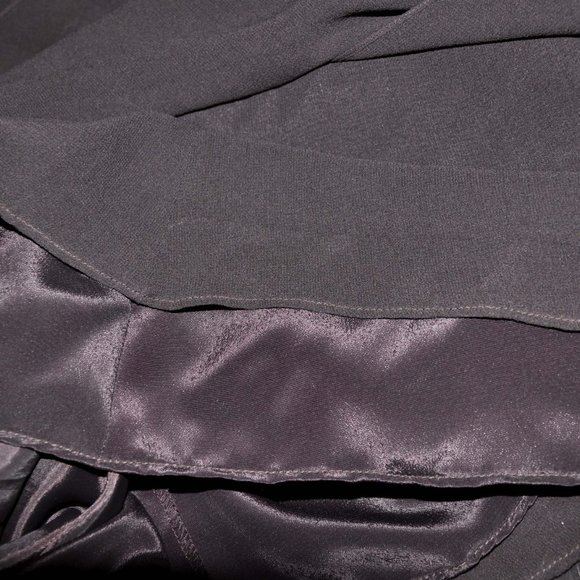 Daymor Couture Expresso Brown Silk Tiered Beaded Chiffon Gatsby Flapper Dress - Picture 6 of 7